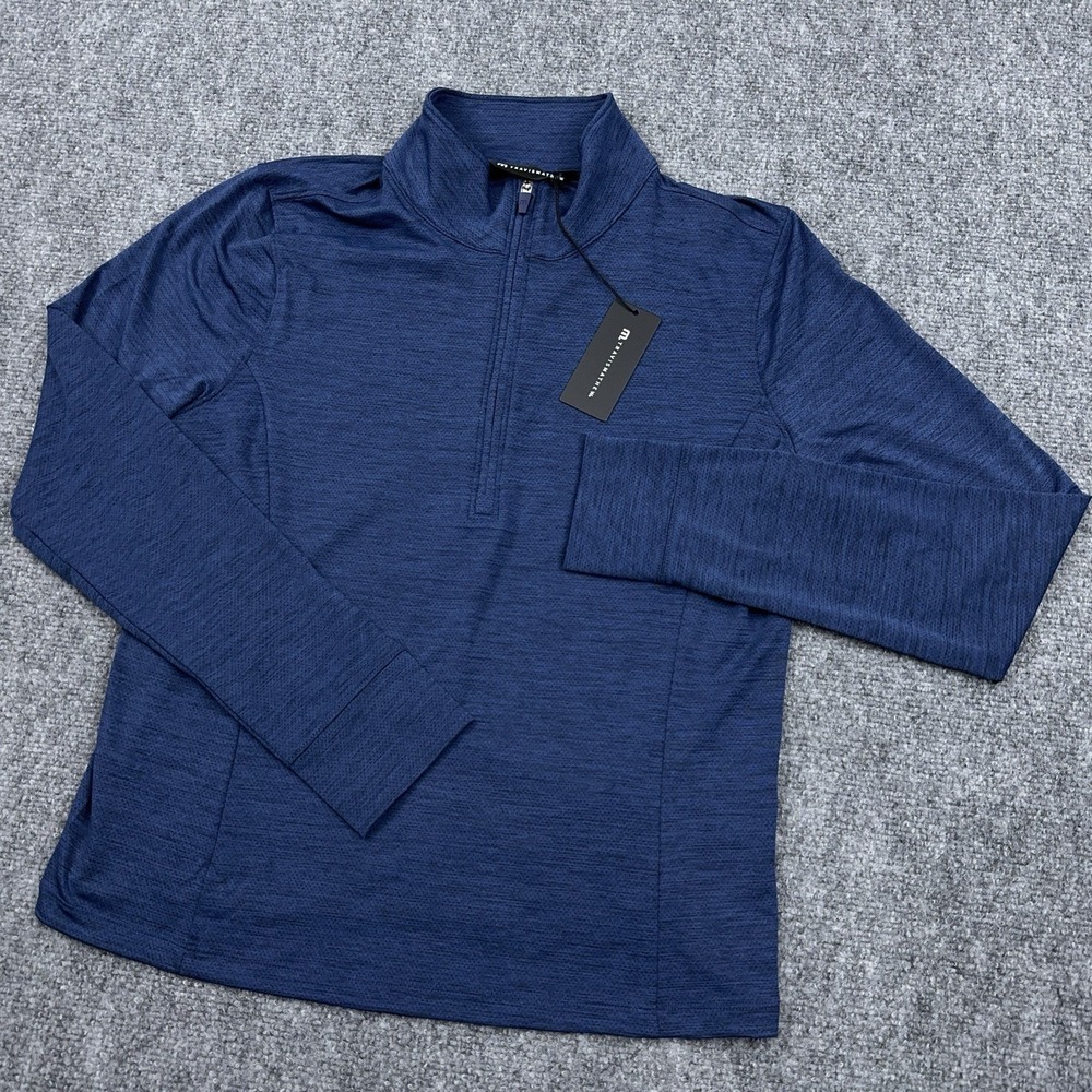 NEW Travis Mathew Onward 1/2 Zip Pullover Womens L Navy Heather Golf Performance